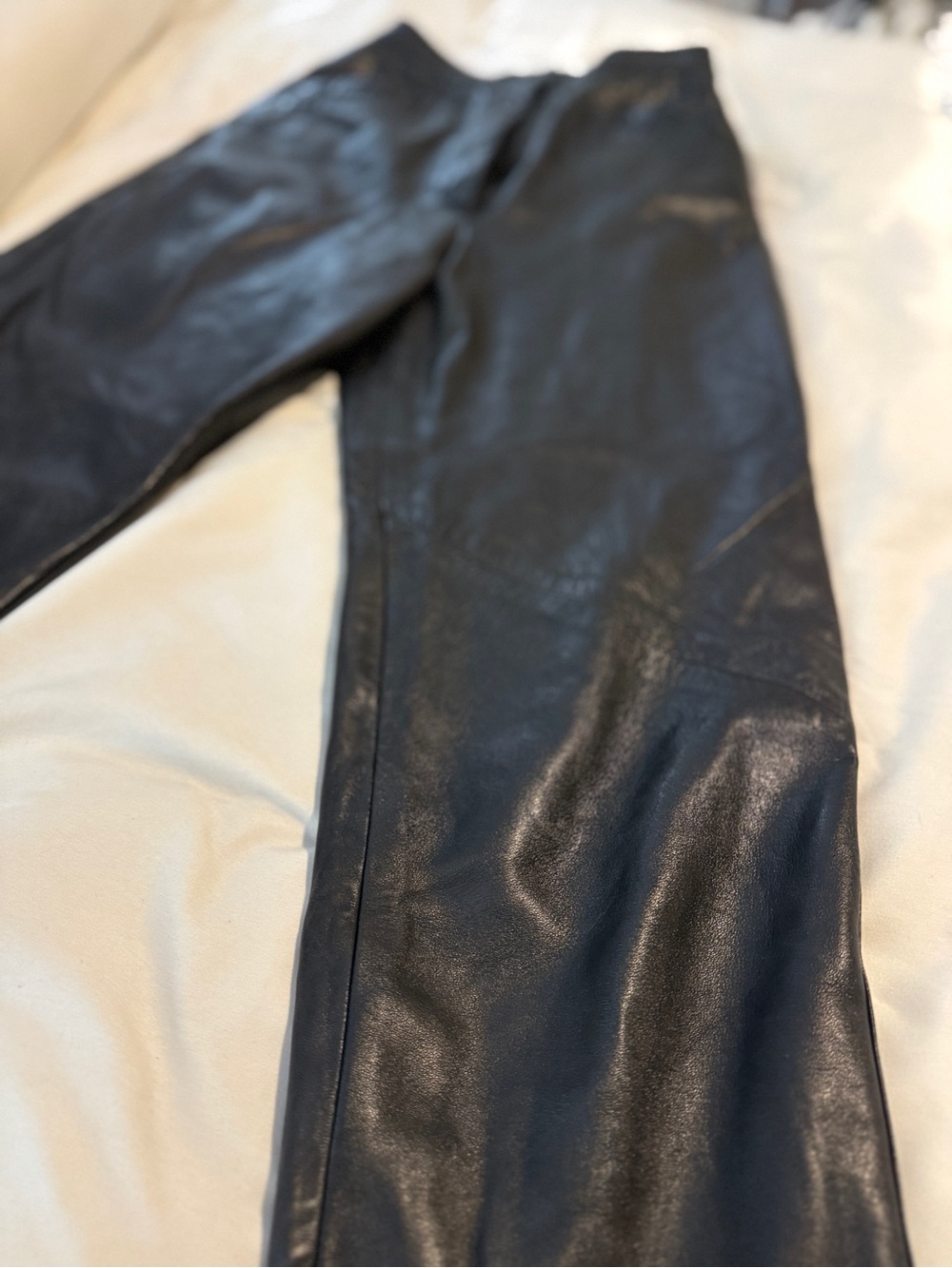 Vakko Women’s Vintage Leather Pants Size 6 High Waist Straight Leg Lined Black - Picture 2 of 13